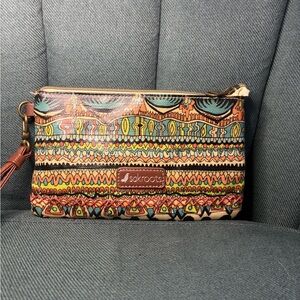 Sakroots Vibrant Patterned Charging Clutch Wristlet